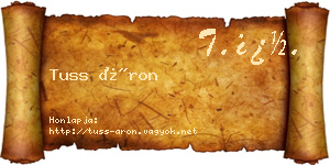 Tuss Áron névjegykártya